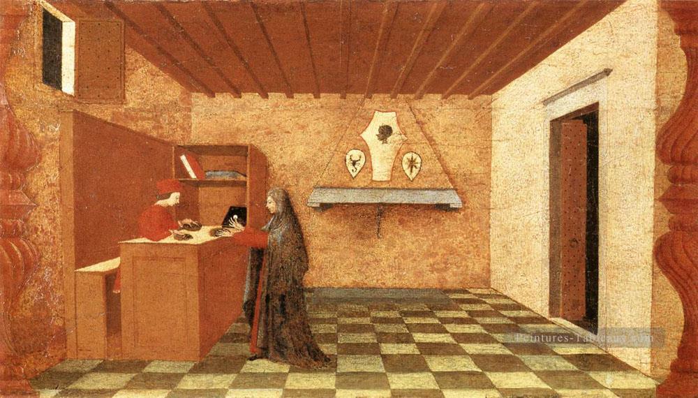 Miracle de la scène de l’hostie profanée 1 début de la Renaissance Paolo Uccello Peintures à l'huile